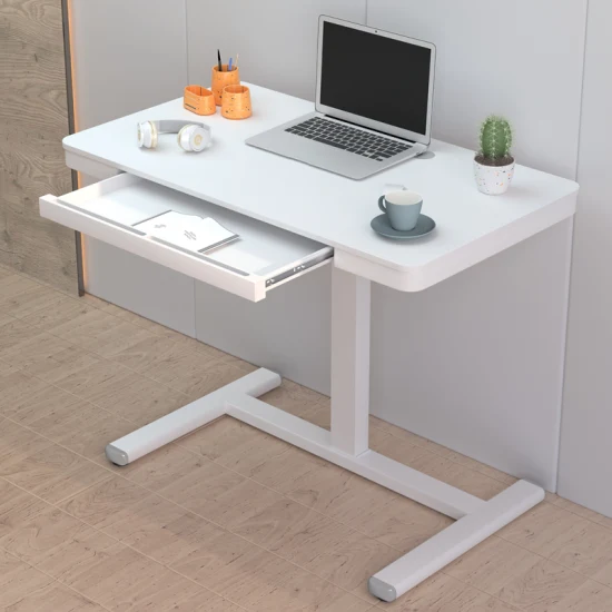 높이 조절 가능한 스탠딩 노트북 손 크랭킹 싱글 레그 노트북 테이블