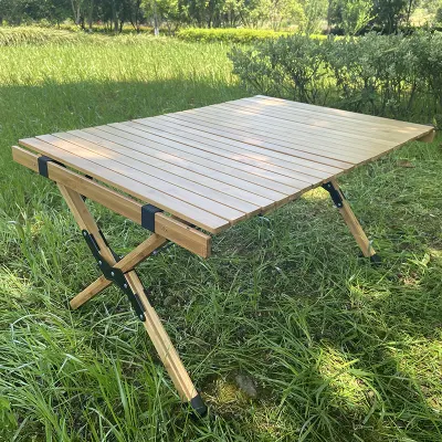 대나무 피크닉 접이식 테이블 야외 고품질 캠핑 2인용 접이식 테이블
